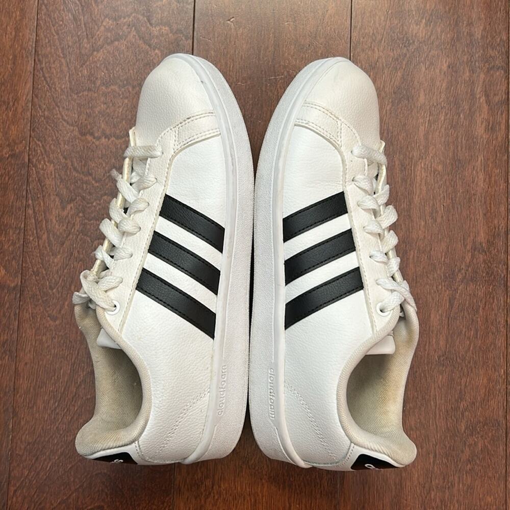 Adidas Women’s Neo Cloudfoam White and Black Classic Sneakers, Size and 8.5 - Picture 4 of 16